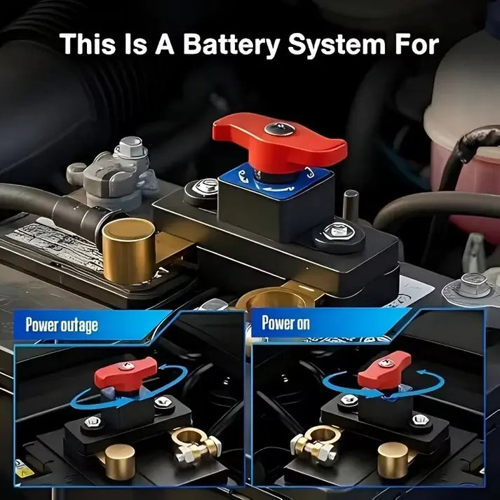 PowerCut Pro — 12V-24V Heavy-Duty Battery Disconnector Switch (Car, Truck, Tractor, RV)